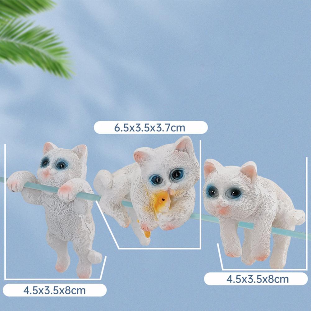 Fish Tank Creative Cute Hanging Backpack Cat Artificial Lifelike Ornaments Aquarium Landscaping Decoration