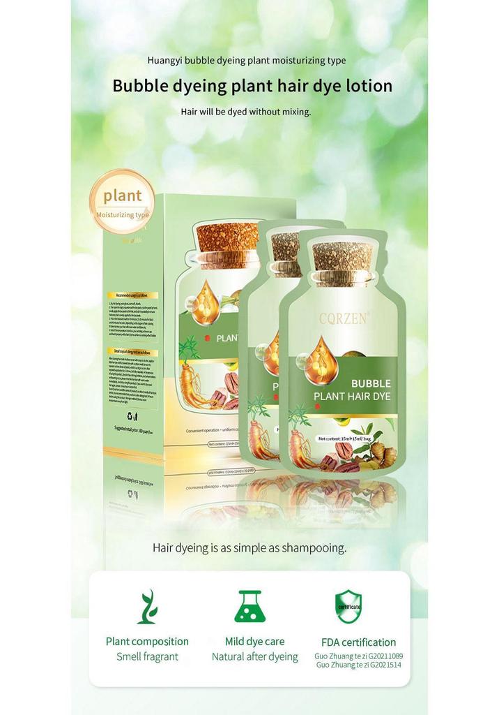 CQRZEN Cai Yun Lai Plant-Based Bubble Hair Dye Cream for DIY Hair Coloring