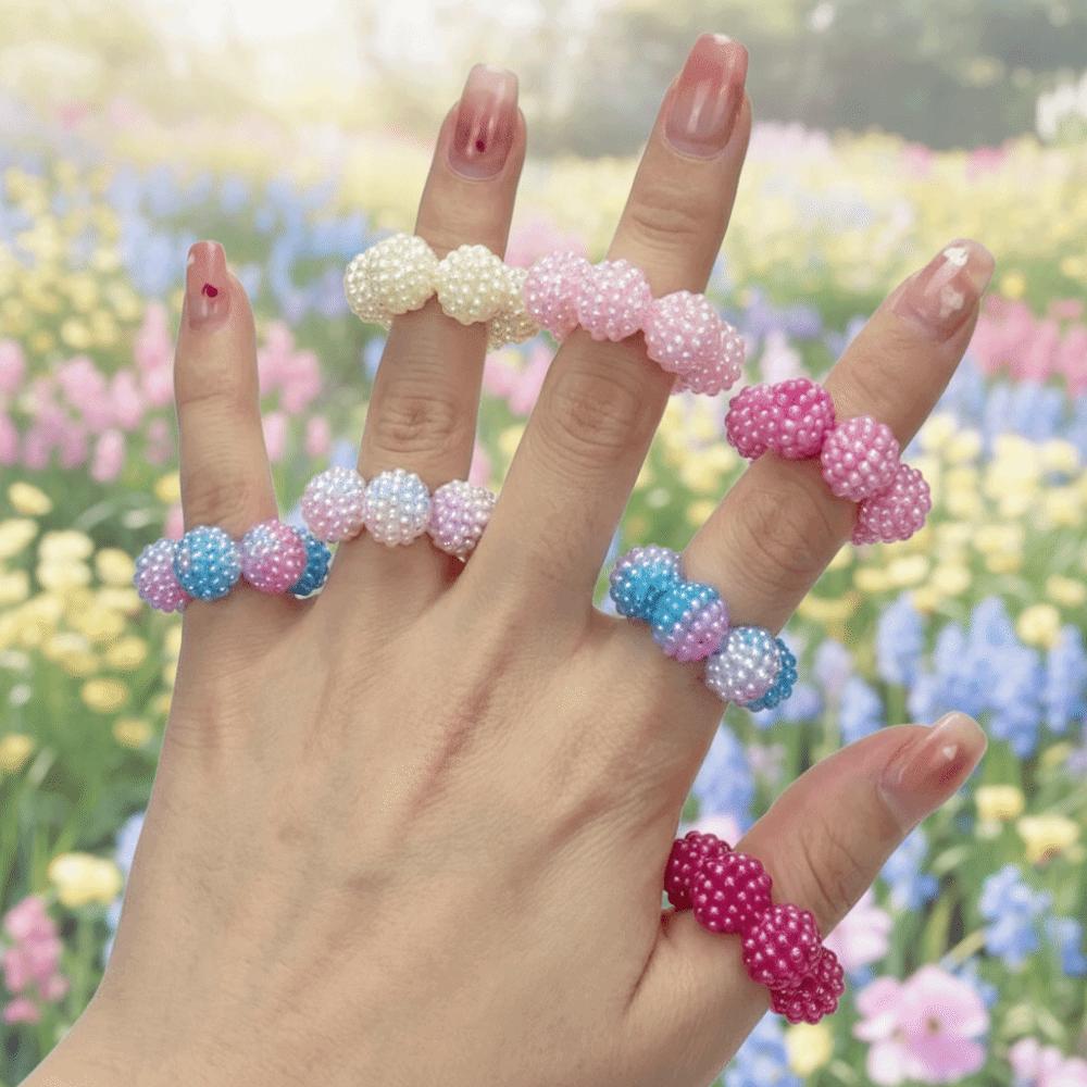 5 ks/Sada Nastavitelné Prsteny na Prsty pro Úlevu od Stresu Bodkované Korálky Fidget Prstový Masážní Přístroj Meditace