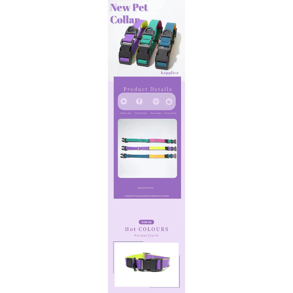 This Waterproof Dog Collar and Leash Set Is Made of High-Quality PVC Material, Which Is Durable and Wear-Resistant