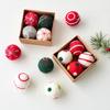 Set Of 4 Winter Snowflake Wool Felt Decoration Colorful Christmas Tree Decoration With Secure Hanging Ropes