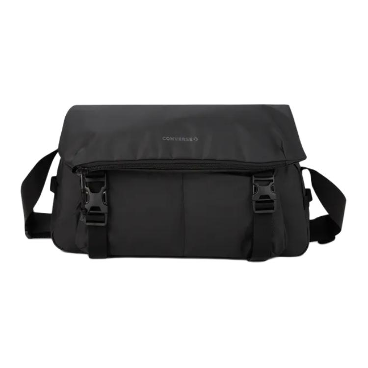 Converse Crossbody Solid Color Fashion Simple Buckle Closure Polyester Messenger Bag Unisex bags Black 10027969-A02 Black