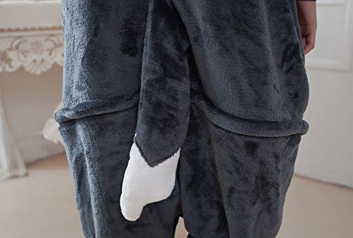 Wolf Kigurumi Pajamas for Adults, Animal Kigurumi, Flannel, Unisex, Size S (150cm-158cm)