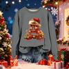 Women's Fashionable Casual Long-Sleeved Christmas Letter Print Crew-Neck Sweatshirt