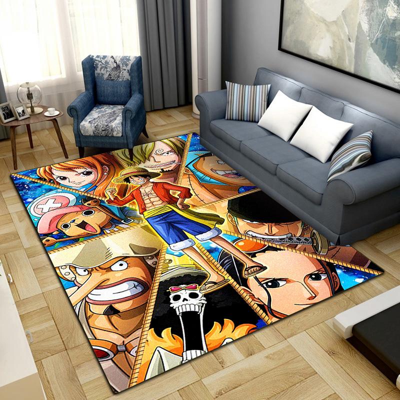 Anime One Piece Print Carpet Large Area Rug Non Slip Washable Floor Mat Bedroom Home Decor LXR144