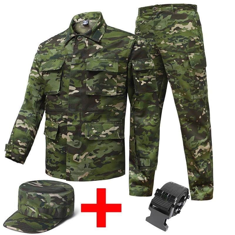 Unisex Camouflage Suit Set: Durable, Breathable Military Training and Outdoor Work Uniform