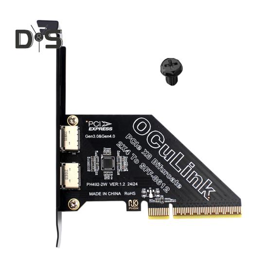 

Плата розширення Широко сумісна універсальна PCIE 4.0 x 8 з підтримкою Oculink Перетворення 2-портової карти розширення SFF-8639 U.2 SSD чорний