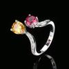 Jewelry, Jewelry, Ring Inlaid with Colored Zircon, High-end Light Luxury, Niche Versatile Open Ring, Women's Spot.