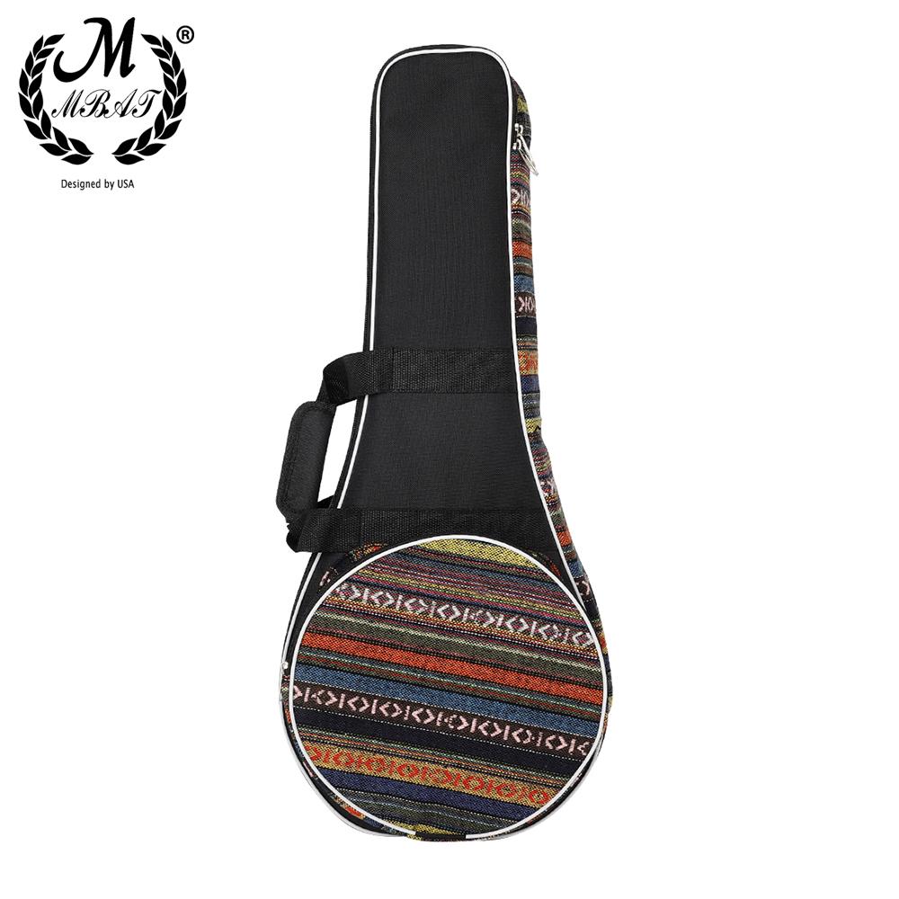 M MBAT MC62 Mandolin Backpack Cotton Padded Oxford Cloth Back Mandolin Bag Portable Double Shoulder Ethnic Style Mandolin Bag