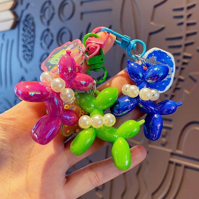New Balloon Dog Keychain Models for Girls Sweet Style Balloon Dog Phone Chain Key Buckle Accessories Bag Pendant Toys New