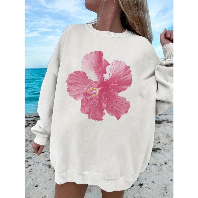 

Exquisite Scandinavian Niche Style Autumn and Winter New Arrival Simple Western Style Easiest for Match Loose-Fitting Casual Pullover Oversize Women White XS