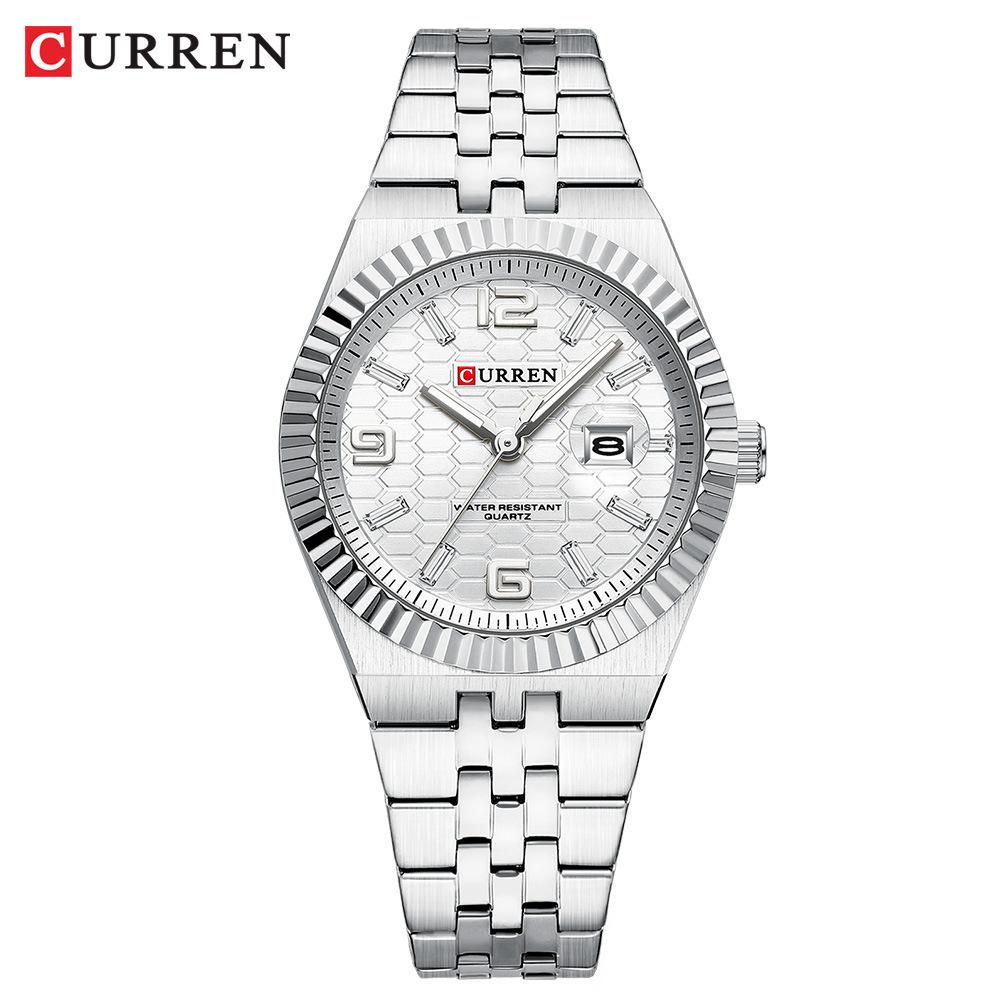 CURREN 8498 Luxury Fashion Quartz Watch for Women Business Stainless Steel Leather Waterproof Luminous Square Women Watch