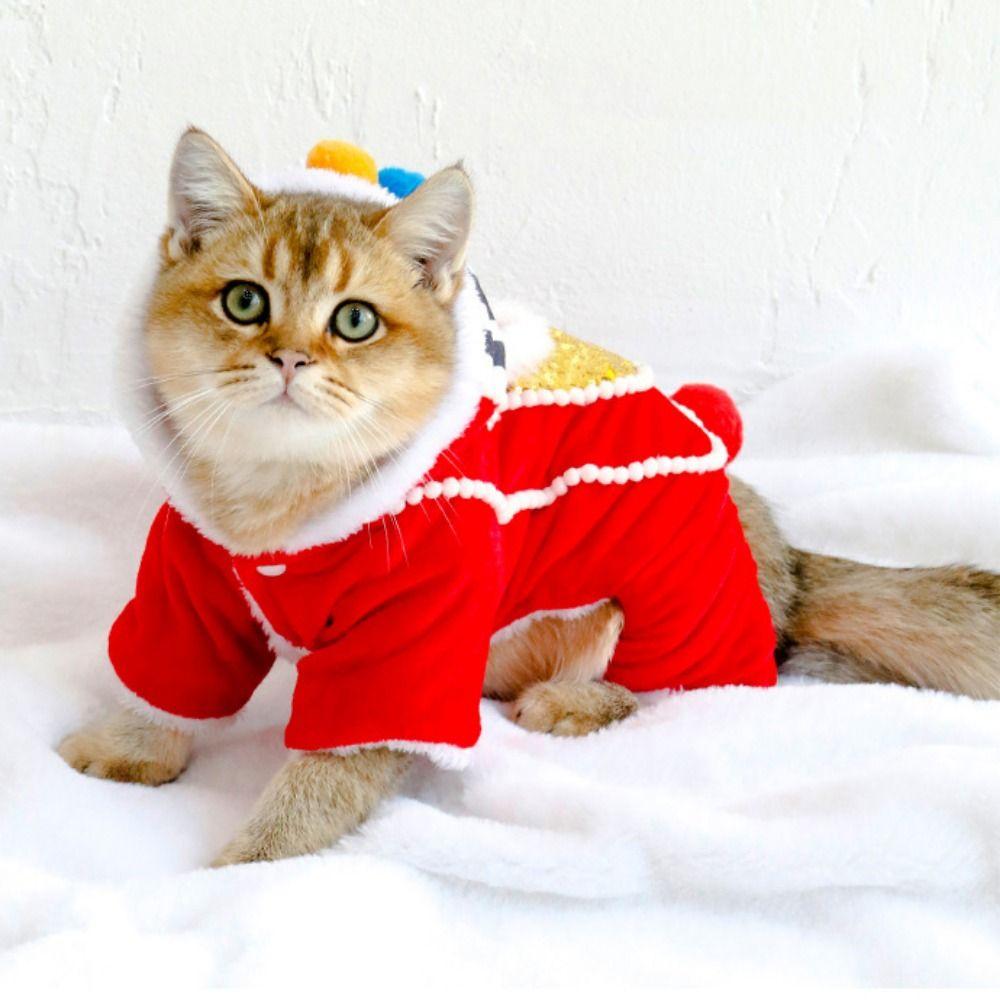 

Breathable Pet Lion Dance Clothing Soft Dog Four Legged Clothes Pet Sweater Spring Festival S-Style 1