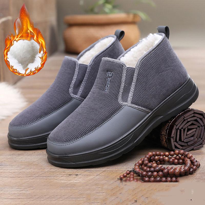 

Men s Winter Ankle Boots Faux Fur Lined Snow Boots COmfortable Warm Short Boots Outdoor Anti-Slip Comfortable Work Walking Shoes 45 серый