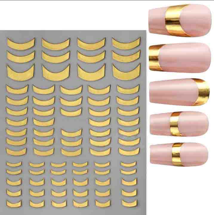 

Металлические зеркальные наклейки для ногтей, золотые, серебряные, наклейки для дизайна ногтей, цветные слайдеры, маникюрный декор для ногтей своими руками