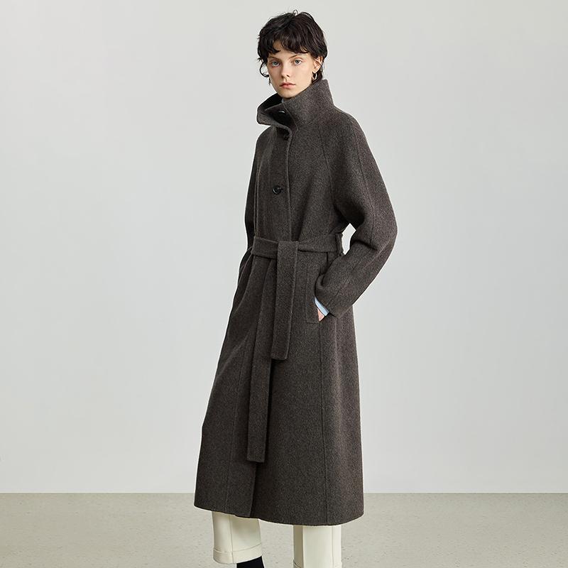 LILY Old Money Stand Collar Double-sided Woolen Coat for Women