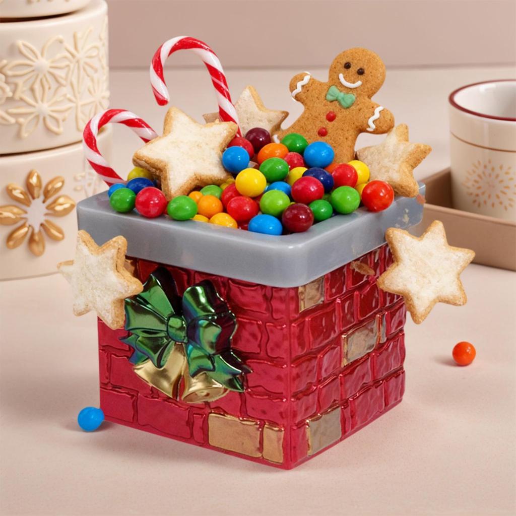 DIY Christmas Snow Capped Chimney Storage Box Mold Handmade Plaster Resin Christmas Chimney Silicone Casting Mold Xmas Decor