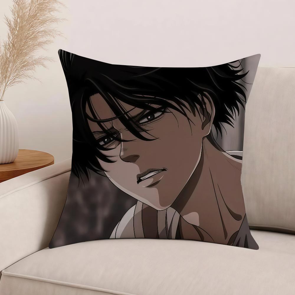 Anime Attack On Titan Levi Ackerman Pillow Case Office Cushions Suitable For Sofa Car Bedroom Decorative Cushion Cover