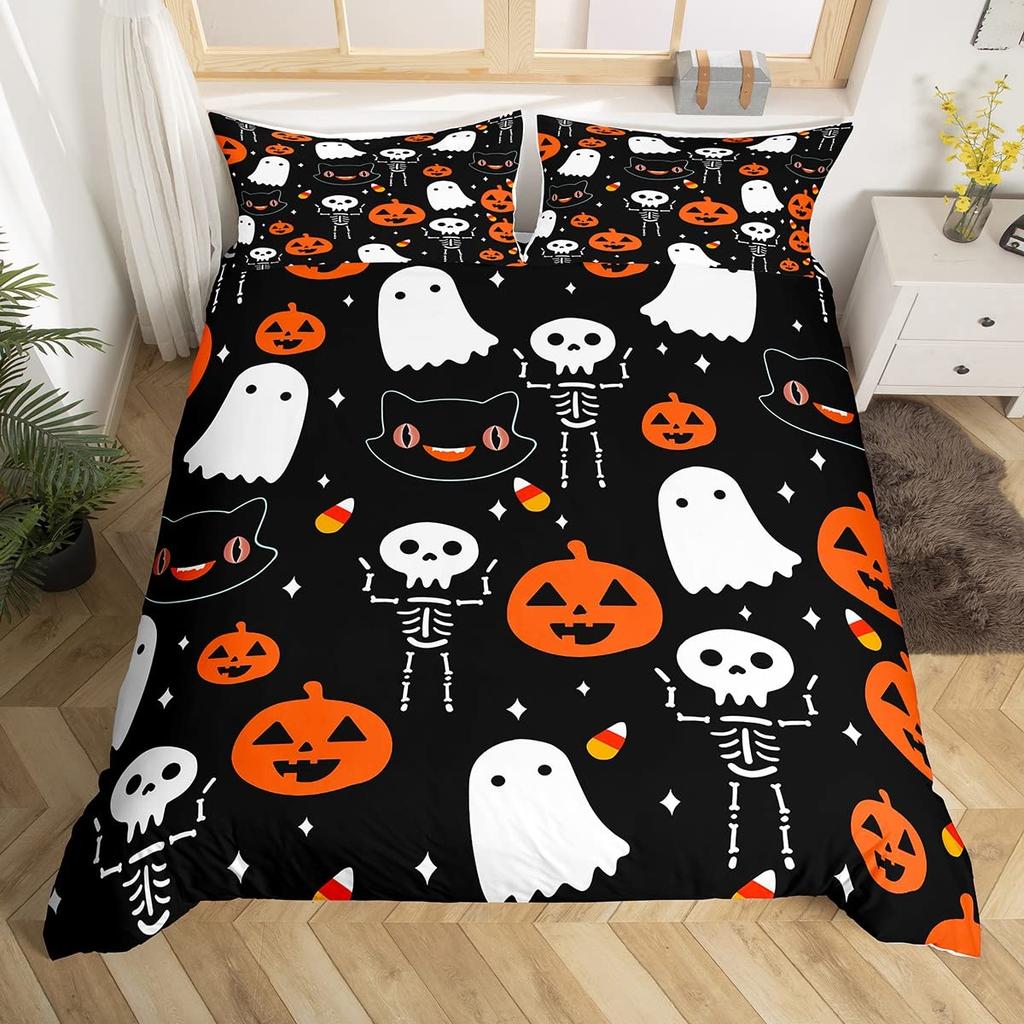 Death Moth Duvet Cover Set Skull Bedding Set Snake Mandala Moon Phase Comforter Cover Trippy Skeleton Quilt Cover Set Queen Size