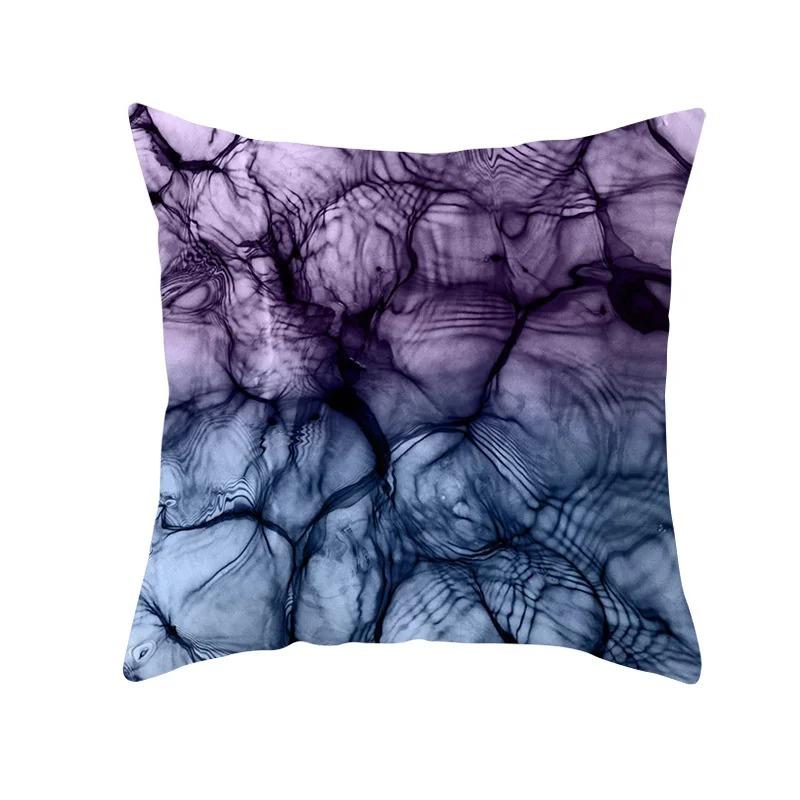 Square Throw Pillow Geometric Purple Marble Print Pattern Cushion Cover Home Living Room Sofa Decoration