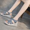 Fashion GKTINOO Genuine Leather Wedges Sandals For Women High Heels Platform Sandals Summer Casual Shoes 2025 Sandalias Mujer