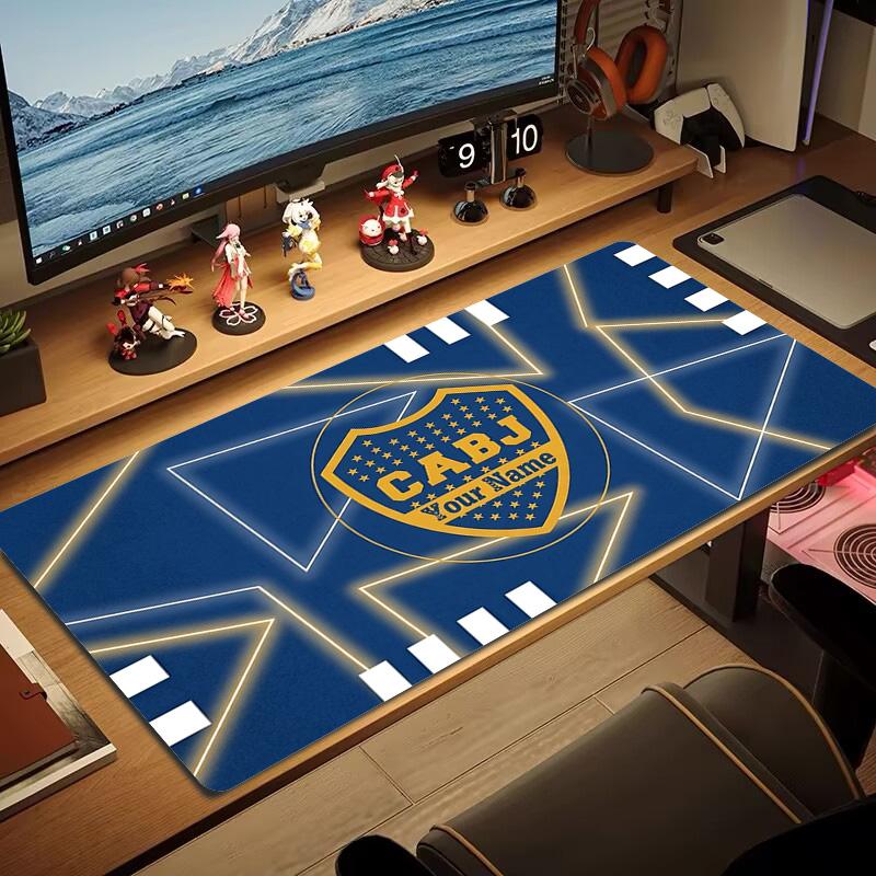 Boca Juniors Custom Name Large Size Mouse Pad Large Gaming Table Cushion Non-slip Laptop Tablet Big Mousepad XXL Mat Mini PC Playmat With Lock Edge