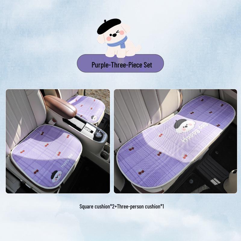 Cherry Cartoon Dog Car Seat Cushion for Ford EcoSport, RuiSi, Focus - Year-Round Use