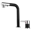 Black/White Bathroom Basin Faucet Deck Mounted Split Body Bathroom Faucets Pull Out Bathroom Water Mixer Brass Washbasin Tap