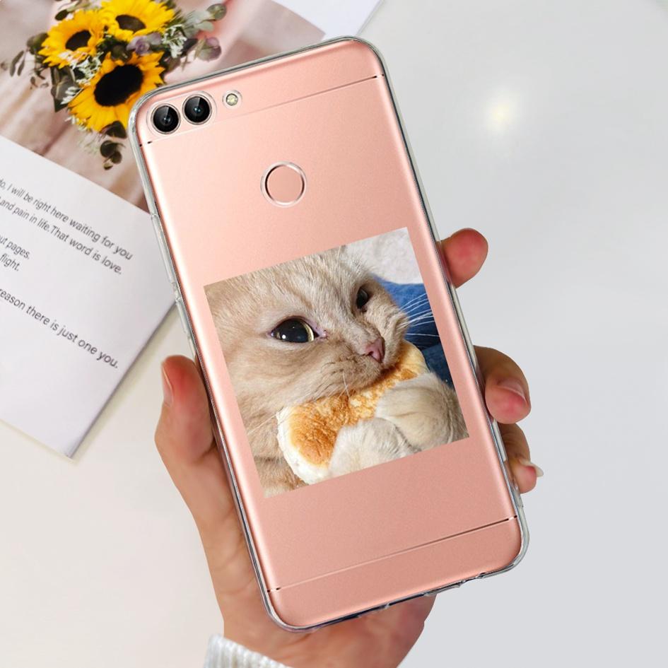 For Huawei P Smart Case FIG-LX1 FIG-LX2 FIG-LX3 Back Cover Fashion Flower Marble Clear Silicone Soft Funda For PSmart 2018 Coque