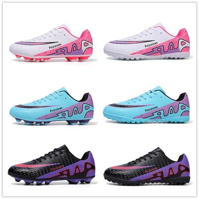 Men's Low-Top Football Shoes for Youth - AG Long Spikes & TF Studs for Artificial Turf Training