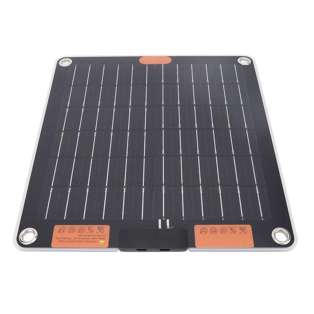 10W Solar Panel Dual TYPE C Ports 5V2A Output Monocrystalline USB Solar Panel Charger with Suction