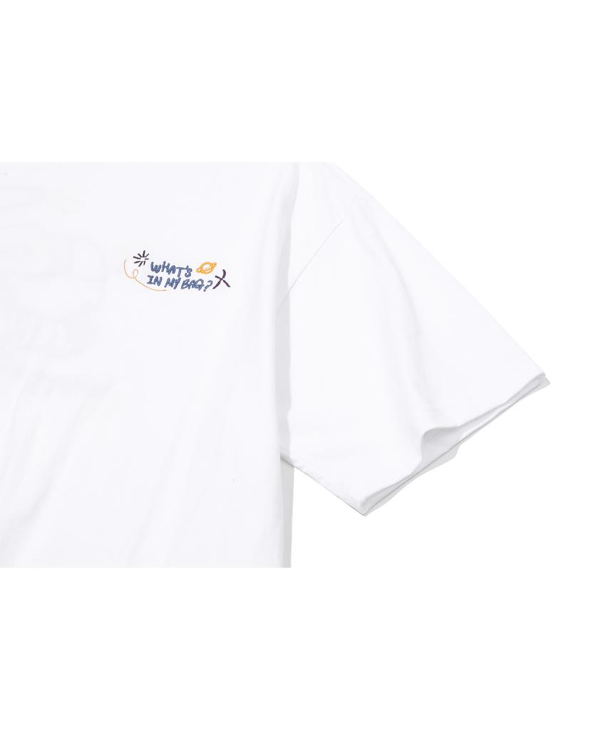 CPGN STUDIO [Cpgn X Kakao Friends] Chunsik Bag Embroidered Short Sleeve T-Shirt White