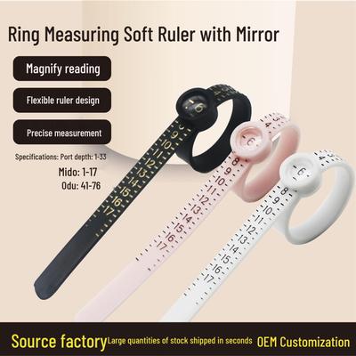 Ringmaß: Bandmaß im Gürtelstil mit Lupe für US-, HK-, UK-, EU-Maße
