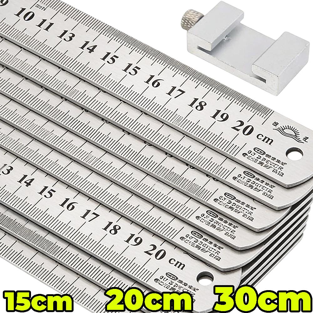 Stainless Steel Precision Rulers Double Sided Carpentry Positioning Limit Block Measuring Woodworking Marking Gauge 15/20/30cm