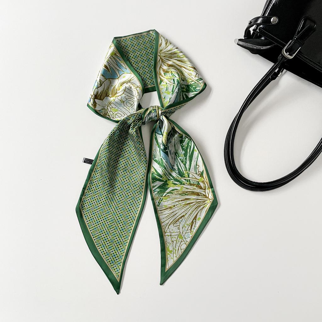 Double-layer scarf, streamer, women's cashew print silk scarf, long strip, high-end sense binding bag decoration, suit scarf, silk scarf wholesale