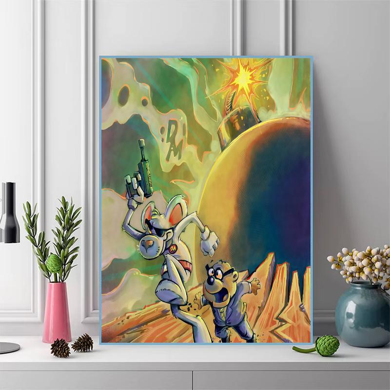 Danger Mouse 100% Round Full Drill 5D DIY Diamond Painting Embroidery Cross Stitch Rhinestone Décor
