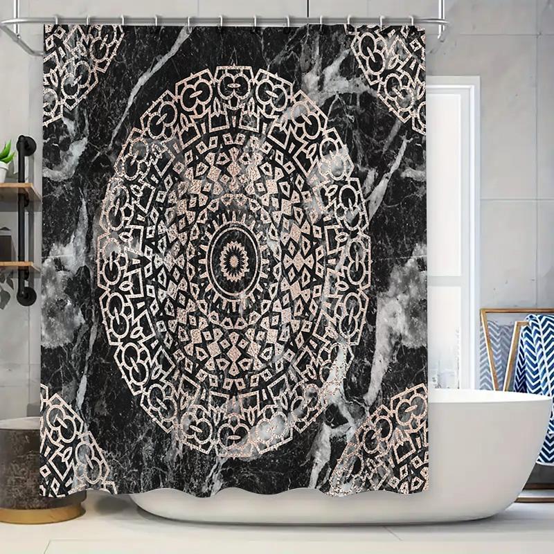 

Boho Shower Curtain Mandala Pattern Nature Inspired Bathroom Decor Tropical Floral Abstract Art Modern Farmhouse Home Textile W60H190(CM)-1 Pcs
