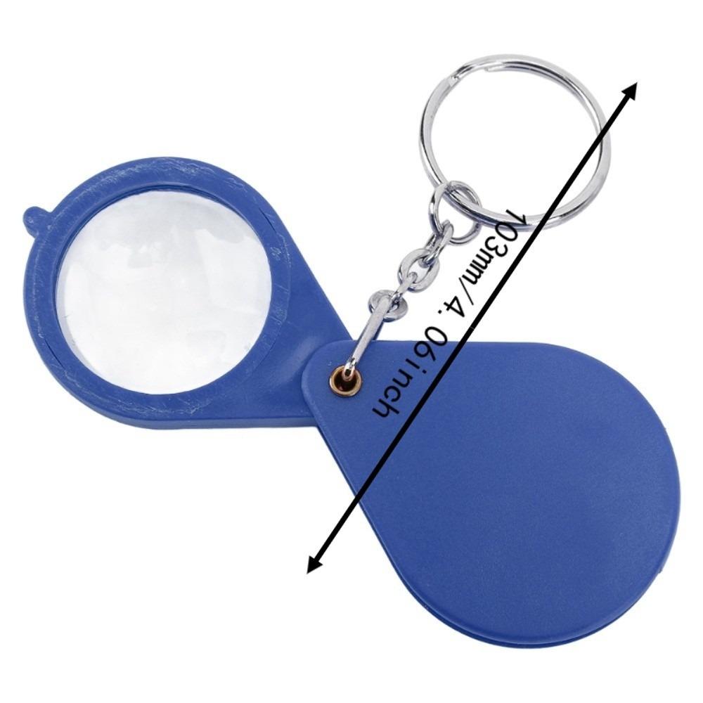 32mm Lens Diameter Magnifier Keychain With Key Ring Mini Magnifying Glass  Outdoor Reading
