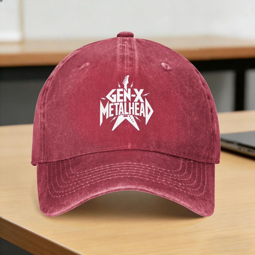 Gen X Metalhead 80S Heavy Metal Music Casual Baseball Cap Summer Trucker Hat Tennis Skate Hip Hop Hats Baseball Caps