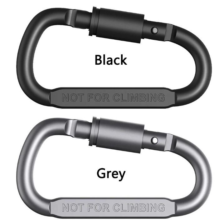 High-Quality 8CM Aluminum Alloy D-Shaped Lockable Carabiner Lanyard with Quick Release Nut Snap Hook