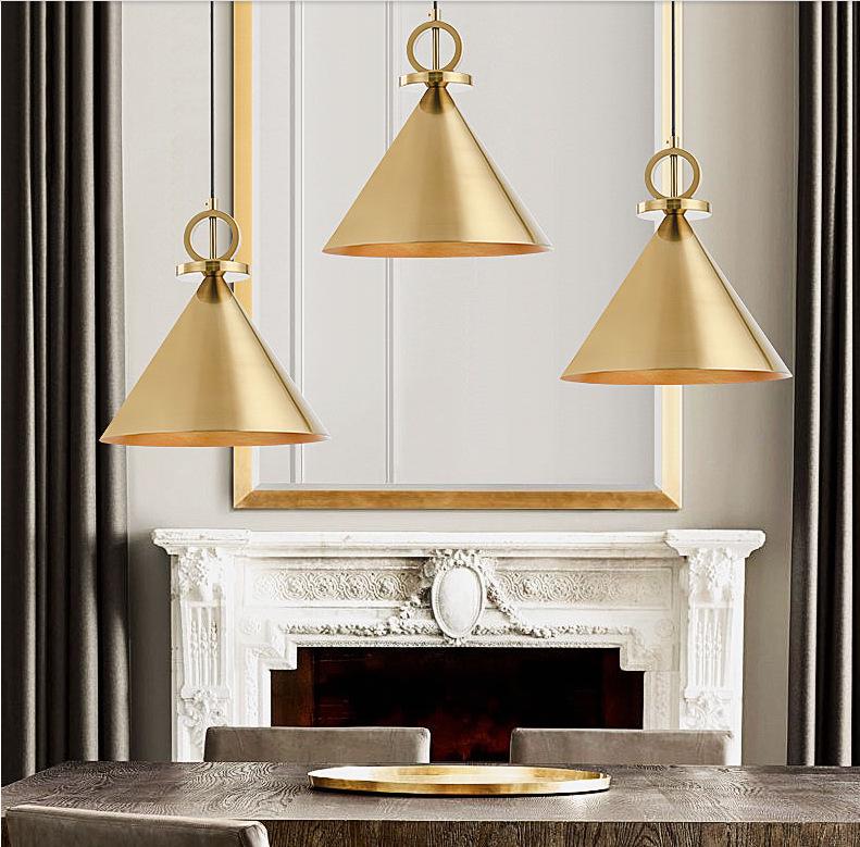 Nordic Gold Single Pendant Light for Bedroom, Bar, Café, or Shop