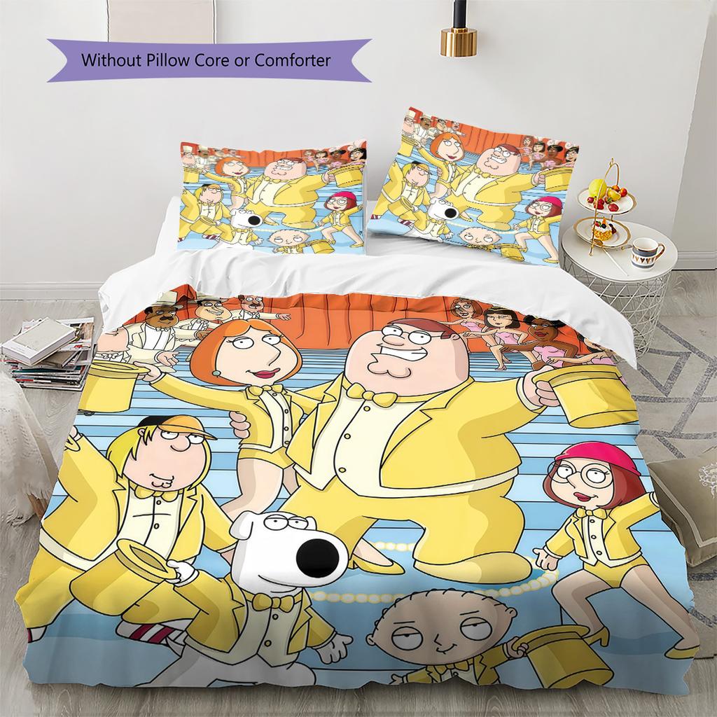 Family Guy2 Pattern Bedding Quilt Set Home Decoration Gift (1 * duvet cover + 2 * pillowcase without core)
