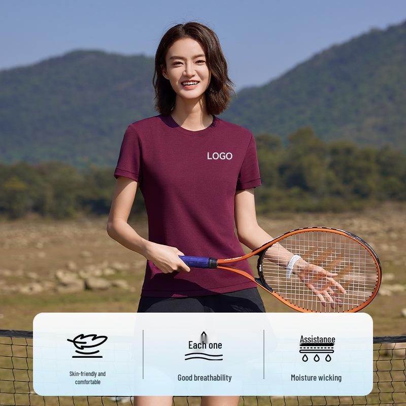 Custom Print Quick-Dry Crew Neck T-Shirt for Company Advertising, Outdoor Events, and Team Building.