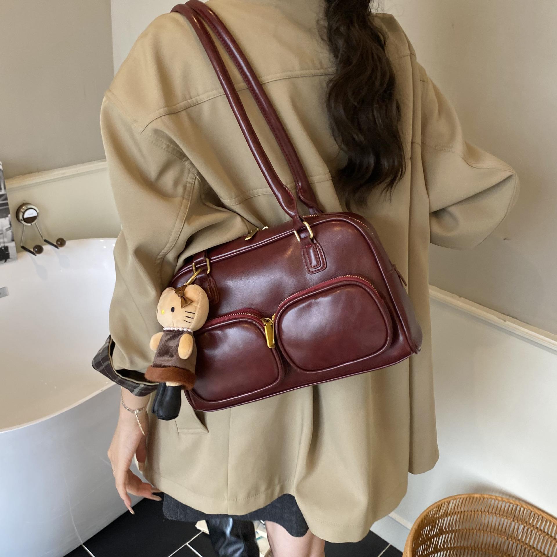 

Сумка подмышку с высоким чувством женская 2025 новая модная мода высокое чувство нишевая сумка для поездок на работу ретро сумка через плечо single bag красный