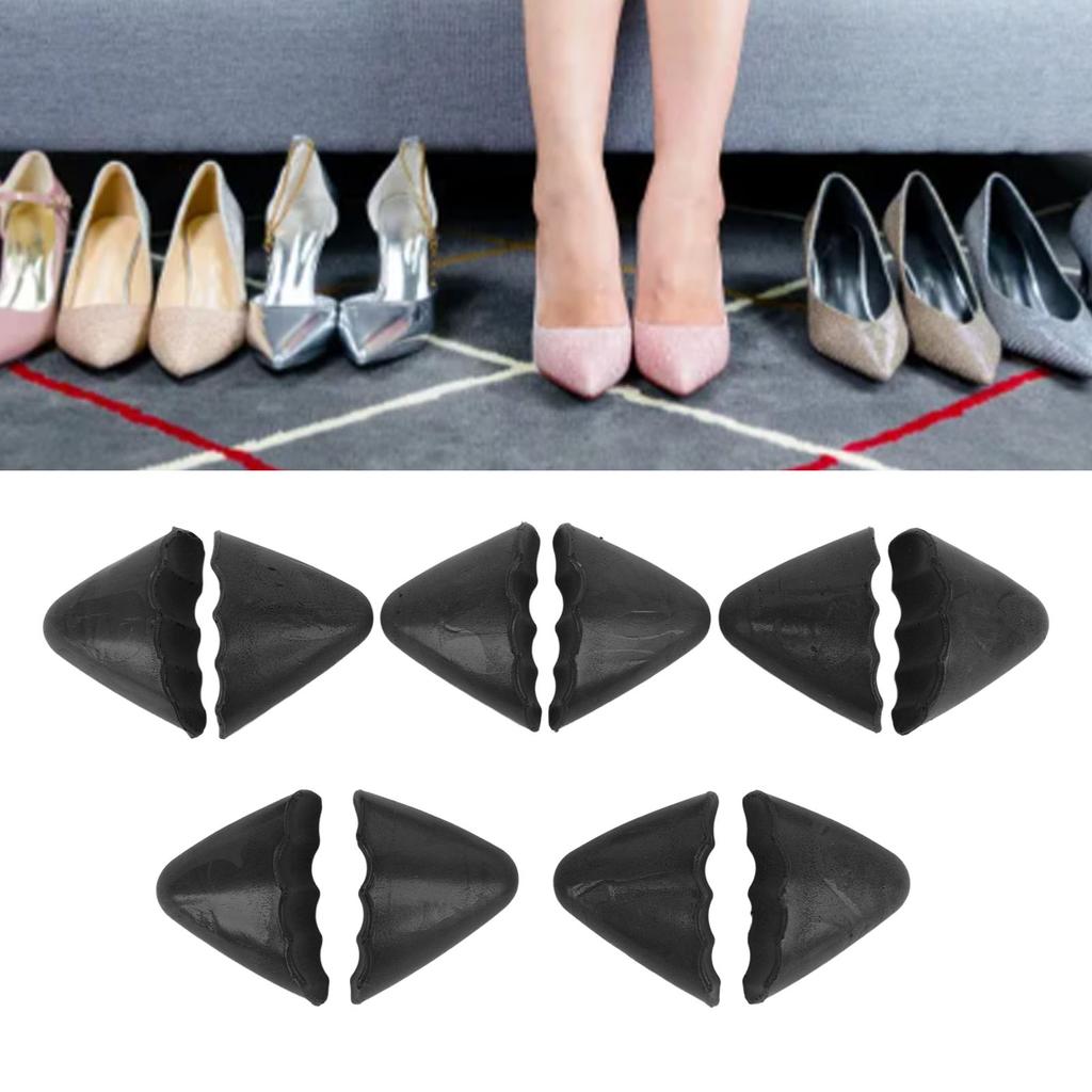 5 Pairs Pointed Shoe Filler Insert PU Foam Thick Soft Toe Cushion Fillers Half Size Shoe Filler For High Heels