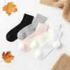 Women's Ballet Style Pure Cotton Hollow Mesh Socks - Solid Color, Versatile for Spring & Autumn