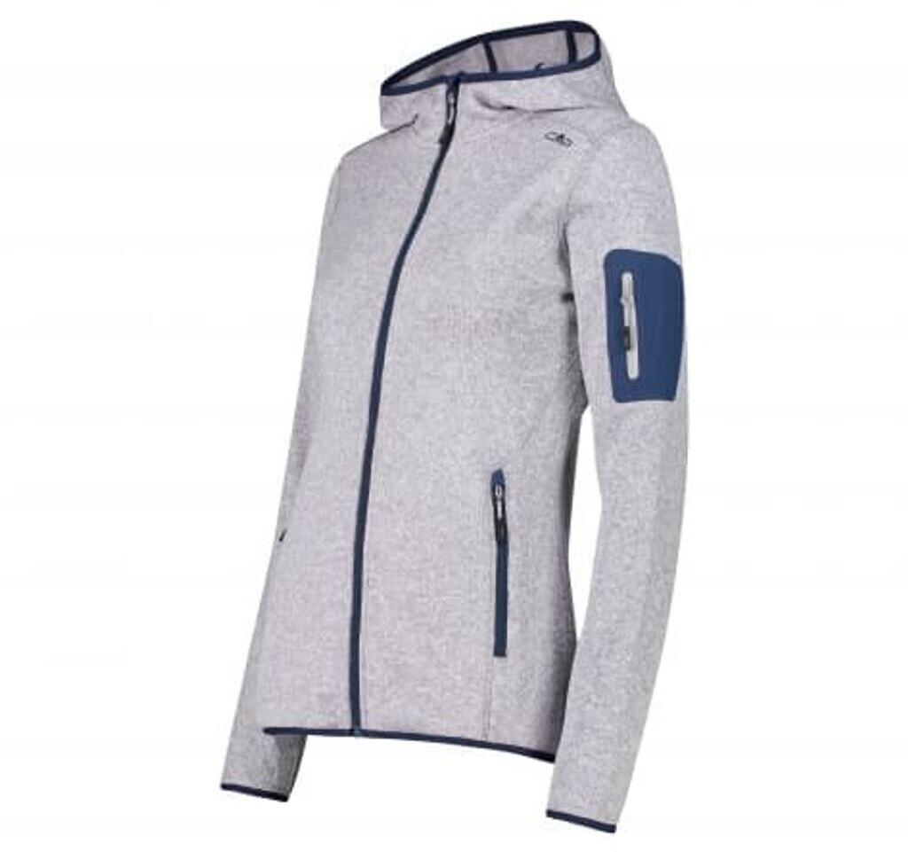 Куртка CMP Woman Fleece Jacket Fix Hood (3H19826) Knit/Tech Melange Hoody (3H19826) argento/blue