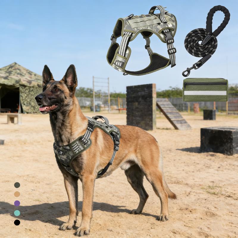Heavy Duty Tactical Harness for Large Dogs Tactical Military Vest Multi-Functional Adjustable Pet Explosion Proof Training Vest