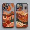 Mountain and Water Painting Phone Case For iPhone 11 12 Mini 13 Pro Max 17 16 Pro Max 14 15 Pro Max Plus Bumper Shockproof Cover