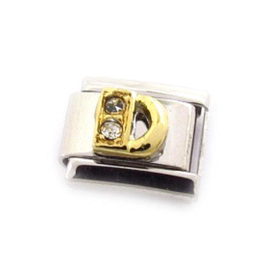 Les Trésors De Lily [C6044] - Gold White 'Letter D' Mesh